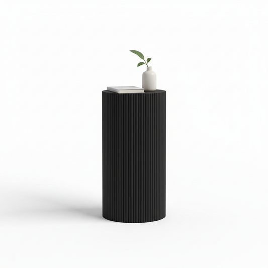 Fluted Pedestal Cylinder - Black Correct Form