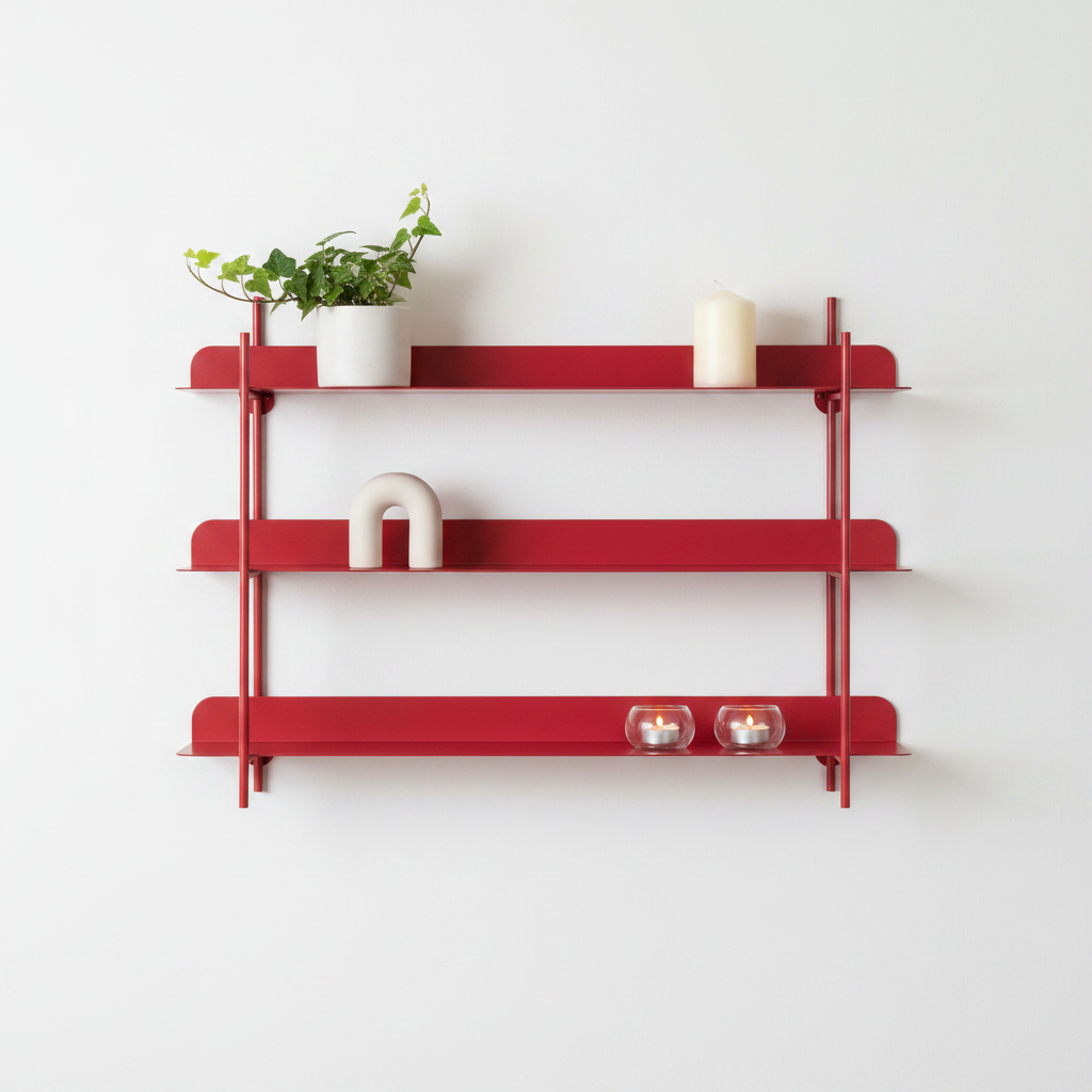 Rotes Regal – Produktbild dekoriert