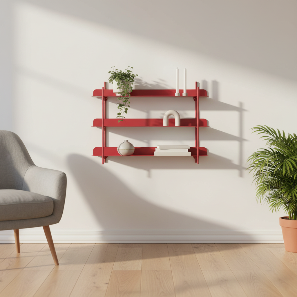Rotes Regal – Wohnzimmer