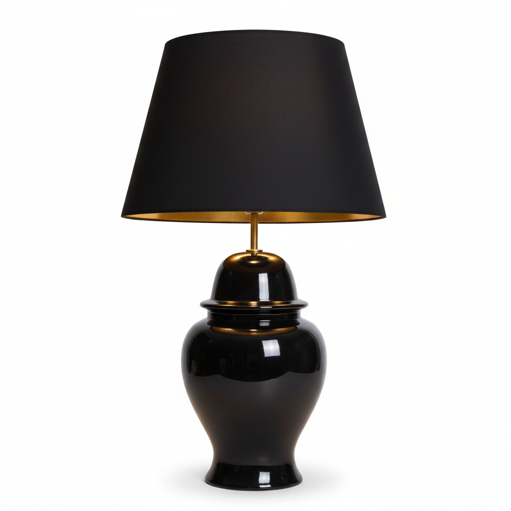 Signature Tischlampe schwarz freigestellt auf weißem Hintergrund