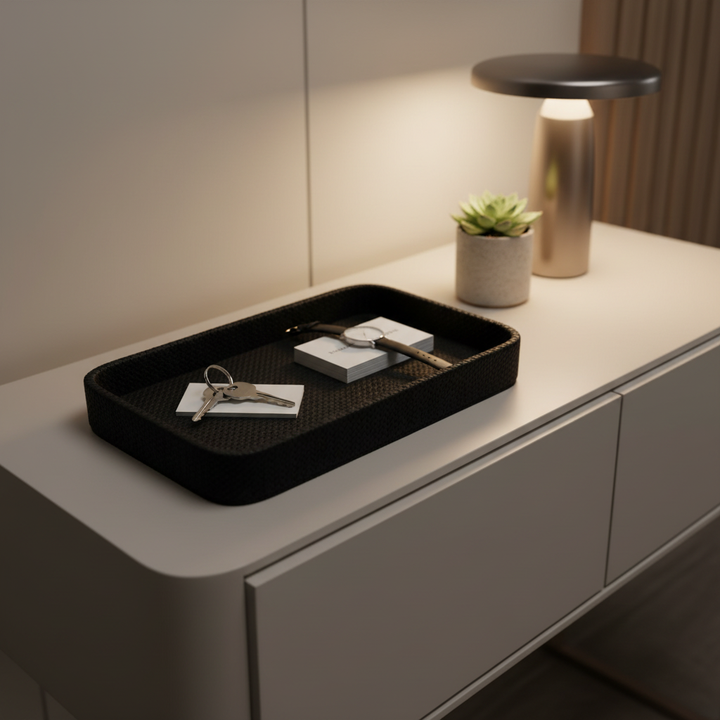 Vanity Tablett Gewebe schwarz Flur Konsole